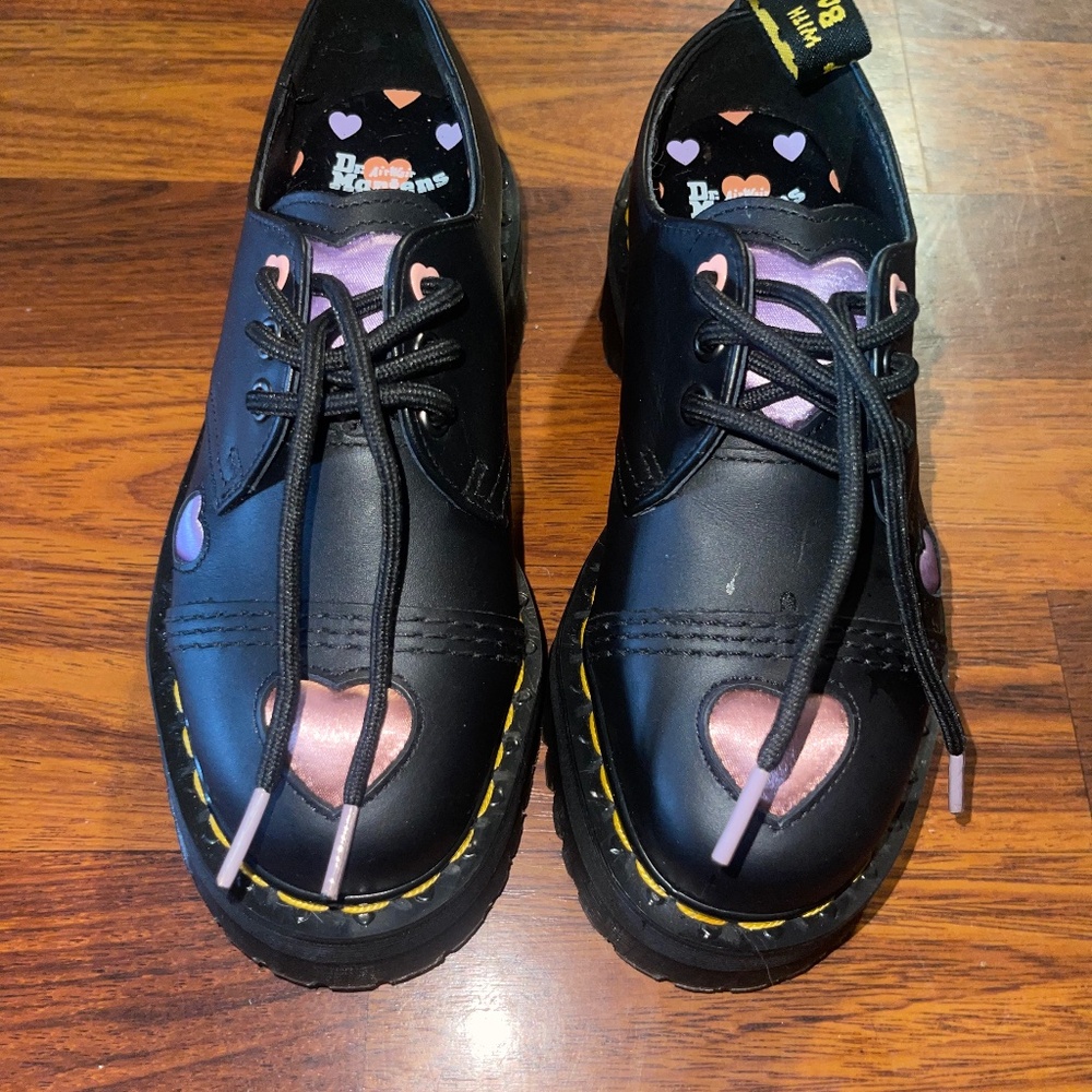 Dr Martens 1461 Quad Heart Platform Shoes